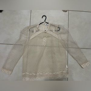 Zara sheer detailed blouse